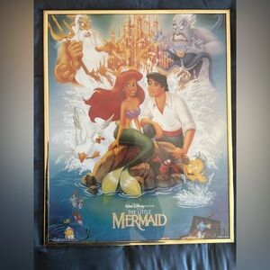 Rare vintage Disney the little mermaid banned poster with Eric &Ursula